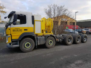R.T Mycocks asked us to fit them a midlift on their Volvo volumetric concrete mixer taking it from a 6x4 to an 8x4 tridem