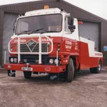 Our other recovery truck was built on a 1979 Foden Fleet Master with a 290 Cummins engine. The Foden was converted from a tractor unit to a 4x2 rigid. A few years later we then fitted a midlift and changed the drive axle for one without hub reduction. This vehicle was very successful in our recovery business until it was sold for a more modern Foden 4000.