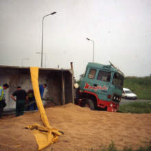 This vehicle, an ERF B series, was involved in an accident at junction 16 on the M6, the trailer turned on its side twisting the chassis on the truck. We were called out to recover the vehicle and put the trailer back on to its wheels. Once we recovered this vehicle back to the workshop we stripped it and fitted new chassis rails, we then rebuilt and tested it ready to return to the owner.