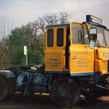 We travelled to Oxford to collect this Foden Fleet Master and trailer which had gone off the road and ended up in a ditch. This Foden was damaged and the trailer was twisted. We loaded the damaged trailer onto another trailer and towed the Foden back on our ERF recovery truck back to Sandbach for repairs in our workshop.
