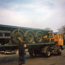 We travelled to Oxford to collect this Foden Fleet Master and trailer which had gone off the road and ended up in a ditch. This Foden was damaged and the trailer was twisted. We loaded the damaged trailer onto another trailer and towed the Foden back on our ERF recovery truck back to Sandbach for repairs in our workshop.
