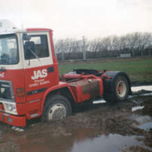 A regular customer of ours took a short cut in his B series ERF and got stuck in mud. After we all finished laughing with him, we pulled his truck out of the mud with our B series ERF recovery truck.