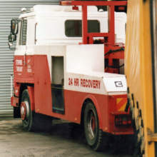 H J Leas Leyland road runner broke down with clutch problems and was towed back with our Foden recovery truck.