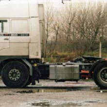 This vehicle, a DAF 3300, was serviced and maintained by ourselves, it was used to deliver goods to Spain and Italy on a regular basis.