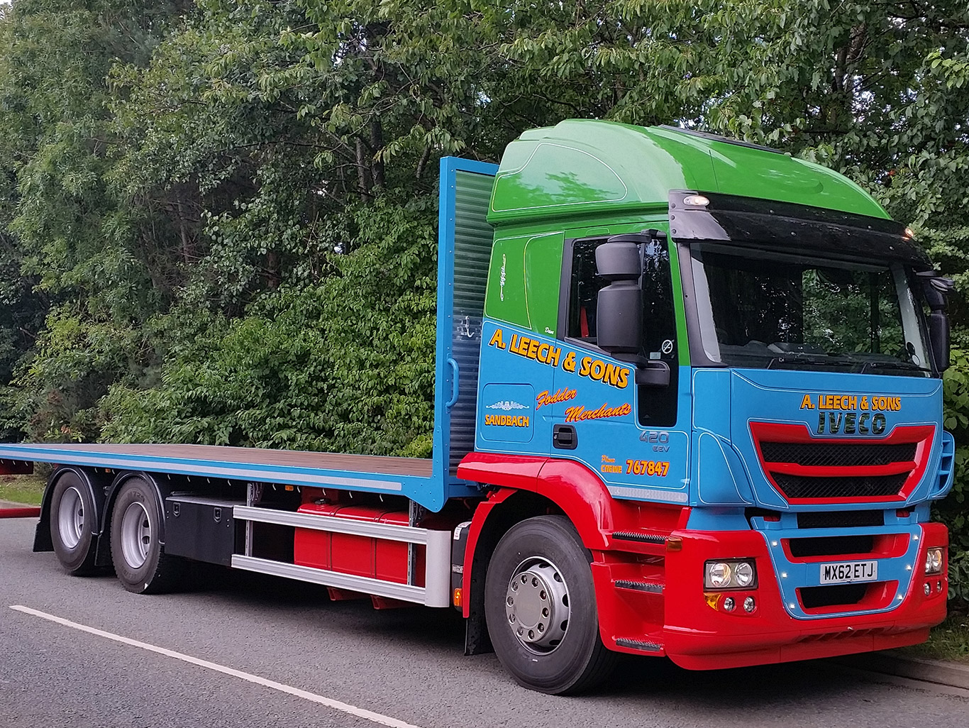 Iveco Stralis 420 6x2 with Granning tag Axle for A Leach and Sons