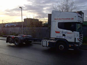Scania 6x2 Tractor Extended to 6x2 Rigid for North East Promotions