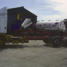 We converted this 4x2 MAN tractor unit into a 6x2 rigid with slide bed body for a local recovery firm.