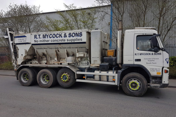R.T Mycocks midlift on their Volvo volumetric concrete mixer